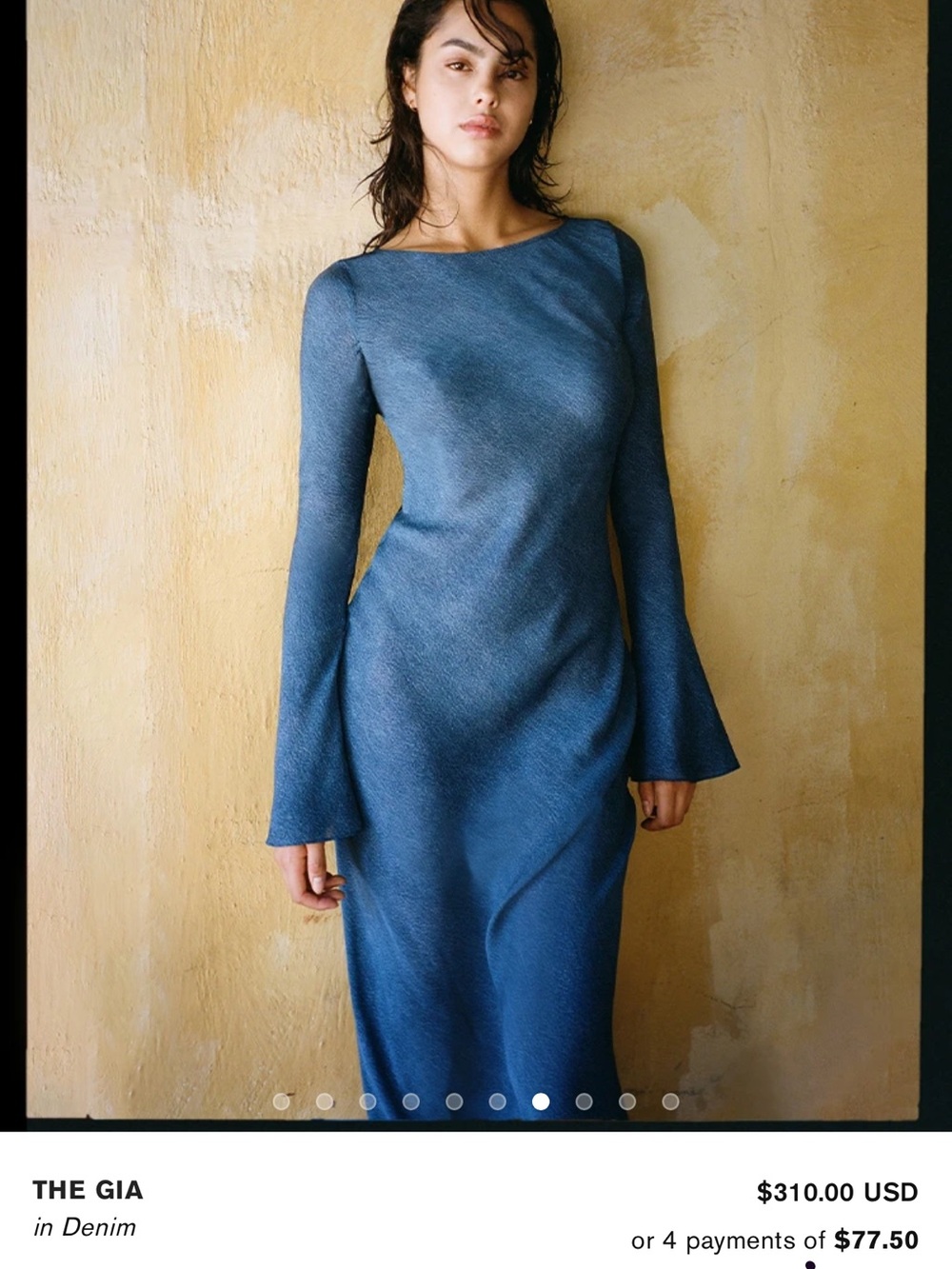Realisation Par Deep Blue Long Sleeve Maxi Dress - Picture 3 of 3